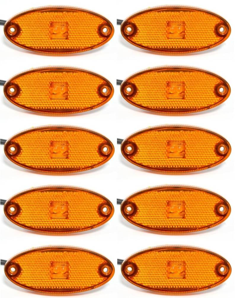 10 x 12 V orange Seitenleuchten LED Seitenmarkierungsleuchten Positionslicht Universal für Van Caravan LKW Bus von 24/7Auto