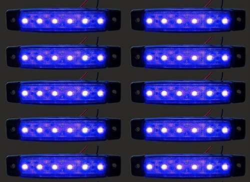 10 x LED Seitenumriss 24V blaue Markierung Lichter für LKW Fahrgestell wohnwagen Kipper Anhänger von 24/7Auto