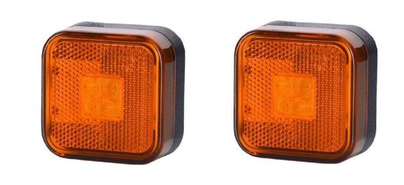 2 x 12/24 V quadratische LED orange Seitenmarkierungsleuchten Referenznummer numbr 81252606096 von 24/7Auto
