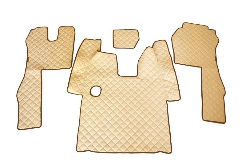 24/7Auto Beige Eco Leder Motorabdeckung + Fußmatten für Scania R Schaltgetriebe 2014-2016 Nur Linkslenker Modelle von 24/7Auto