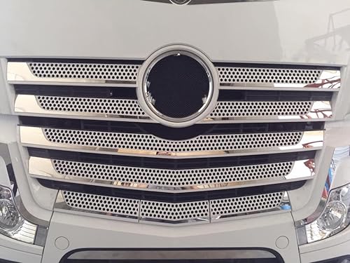 24/7Auto Edelstahl Frontgrill Abdeckung Dekorationen für Actros MP4 Trucks Spiegelpoliertes Zubehör von 24/7Auto