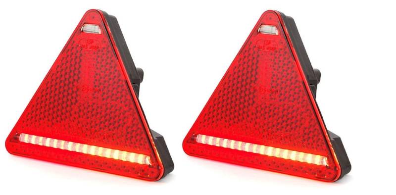 2x Dreieck Reflektor Retro Rückleuchten LED Rückleuchten E20 gekennzeichnet ECE geprüft von 24/7Auto