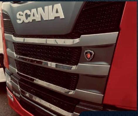 4 Edelstahl 3D Frontgrill Dekorationen für Scania S R Next 2016+ Trucks von 24/7Auto