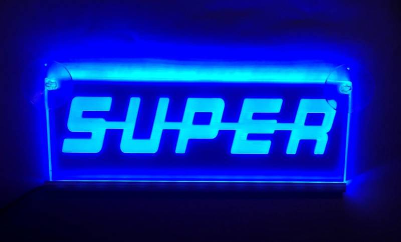 LED Super Light Kabine Innen 12 V Teller Neon Illuminating Tisch Schild (blau 250 mm) Scania Super von 24/7Auto