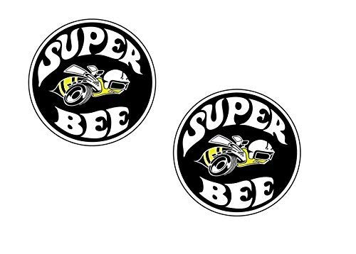 24/7stickers #314 / 2X Super Bee Aufkleber je ca. D=8cm Retro Charger Dodge Challenger Scat Pack Oldtimer Tuning von 24/7stickers