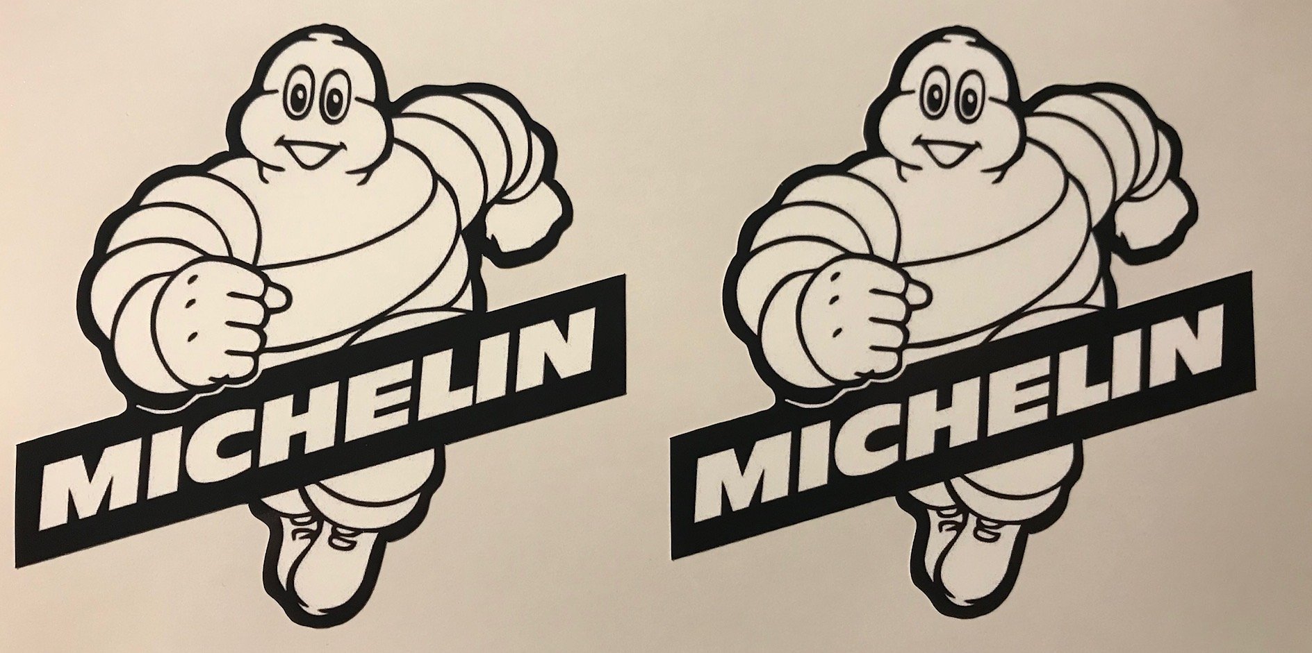 24/7stickers #339/2x Michelin Aufkleber je 8,5x8,5cm Oldschool Retro Oldtimer Rennsport Auto Tuning Sponsoren Hot Rod USA V8 von 24/7stickers