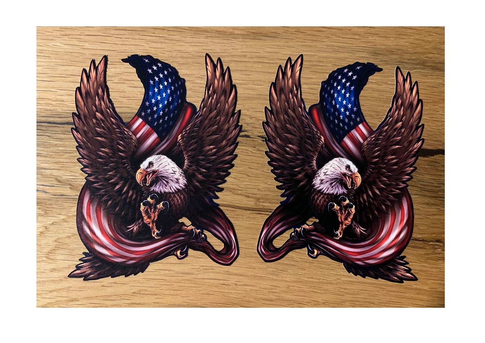 24/7stickers #659 / 2X Aufkleber Adler je 12,5 x 9 cm Eagle Chopper Bobber Biker Motorrad USA Vintage Retro Oldtimer von 24/7stickers