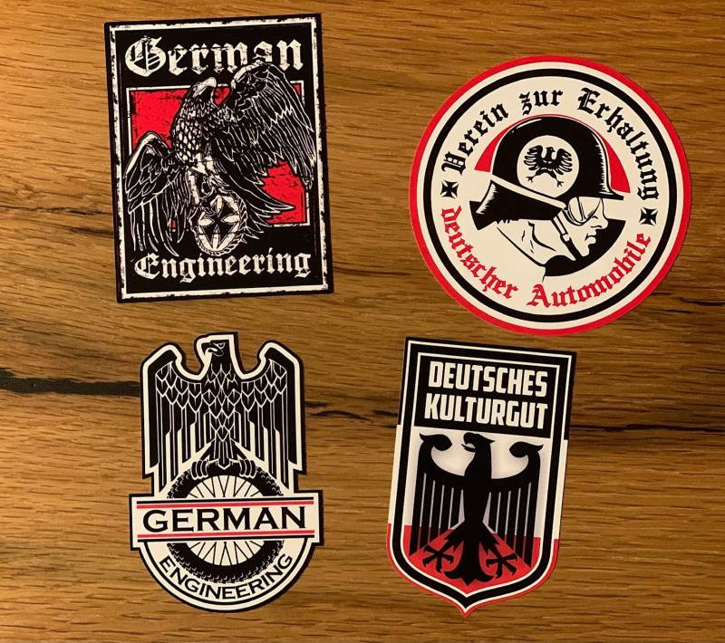 24/7stickers #940 / KULTURGUT Aufkleber Set 8cm Adler Oldtimer Youngtimer German Oldschool Sticker Auto Käfer Bus T1 T2 T3 Aircooled luftgekühlt Kult Fun von 24/7stickers