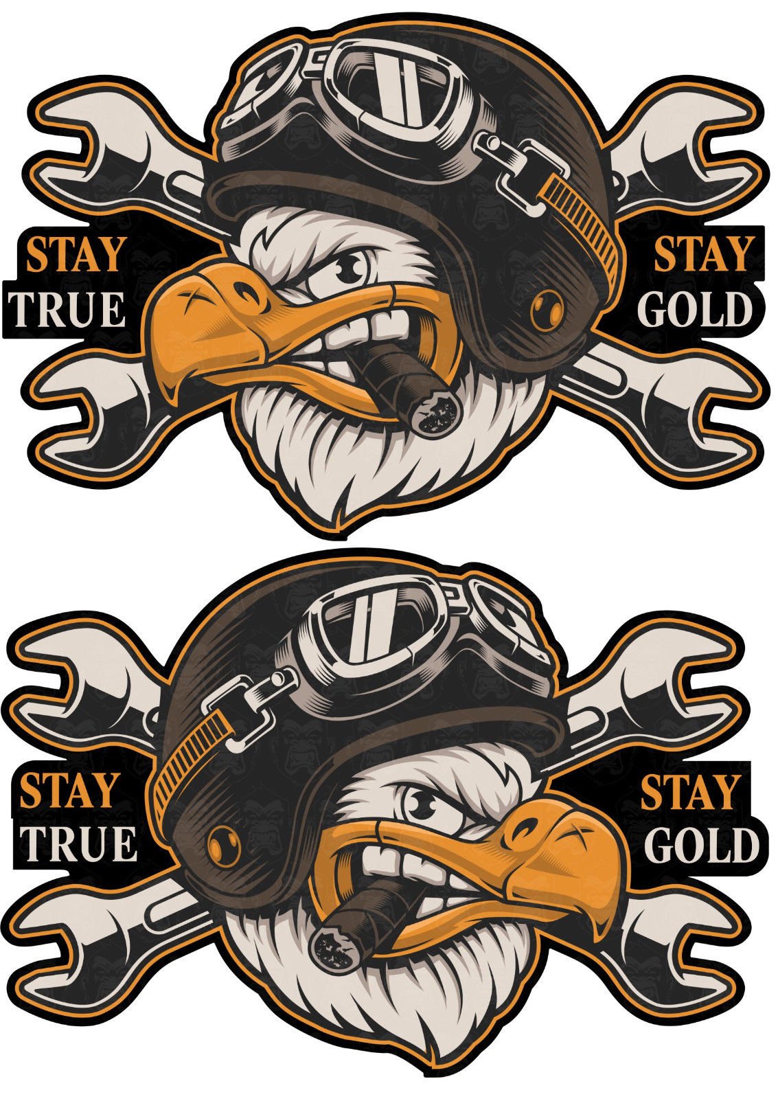 24/7stickers MG308 XXL / 2X Aufkleber Adler je 20 x 14 cm Eagle Chopper Bobber Biker Motorrad USA Vintage Retro Oldtimer 24/7stickers MG308 XXL / 2X Aufkleber Adler je 20 x 14 cm Eagle Chopper Bobber Biker Motorrad USA Vintage Retro Oldtimer von 24/7stickers