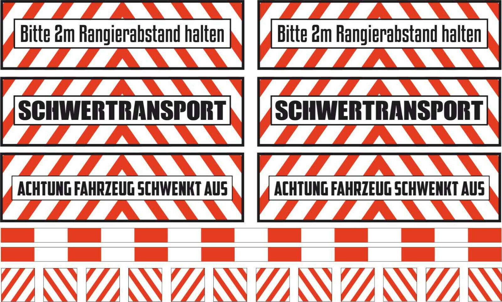 24/7stickers Modellbau Komplett Set 1:14,5-1:16 Schwertransport Warn - Aufkleber Wedico LKW Truck Zugmaschine Sticker Warn Hinweise 24/7stickers Modellbau Komplett Set 1:14,5-1:16 Schwertransport Warn - Aufkleber Wedico LKW Truck Zugmaschine Sticker Warn Hinweise von 24/7stickers