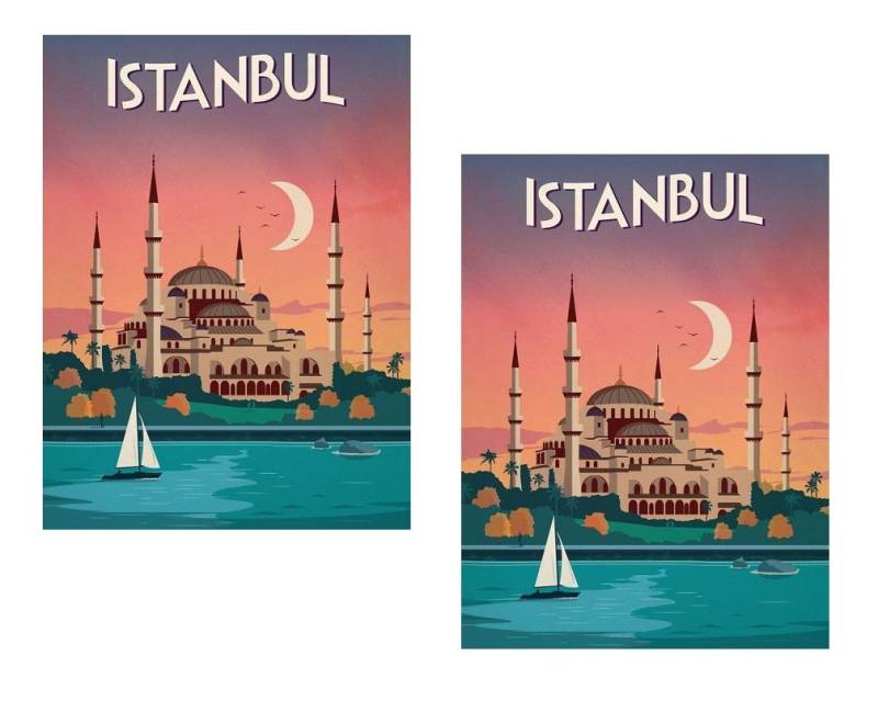 24/7stickers TR019 / 2X Istanbul Aufkleber ca. 6x8,5cm Travel Koffer Gepäck Work Offroad Adventure Reise Türkei von 24/7stickers