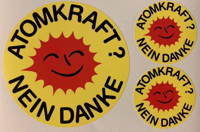 #745 3X Atomkraft Aufkleber Nein Danke 10+5cm AKW Stop Umwelt E Auto Sticker No Planet B Save The World Atomausstieg Windkraft Oldtimer Tuning Auto von 24/7stickers