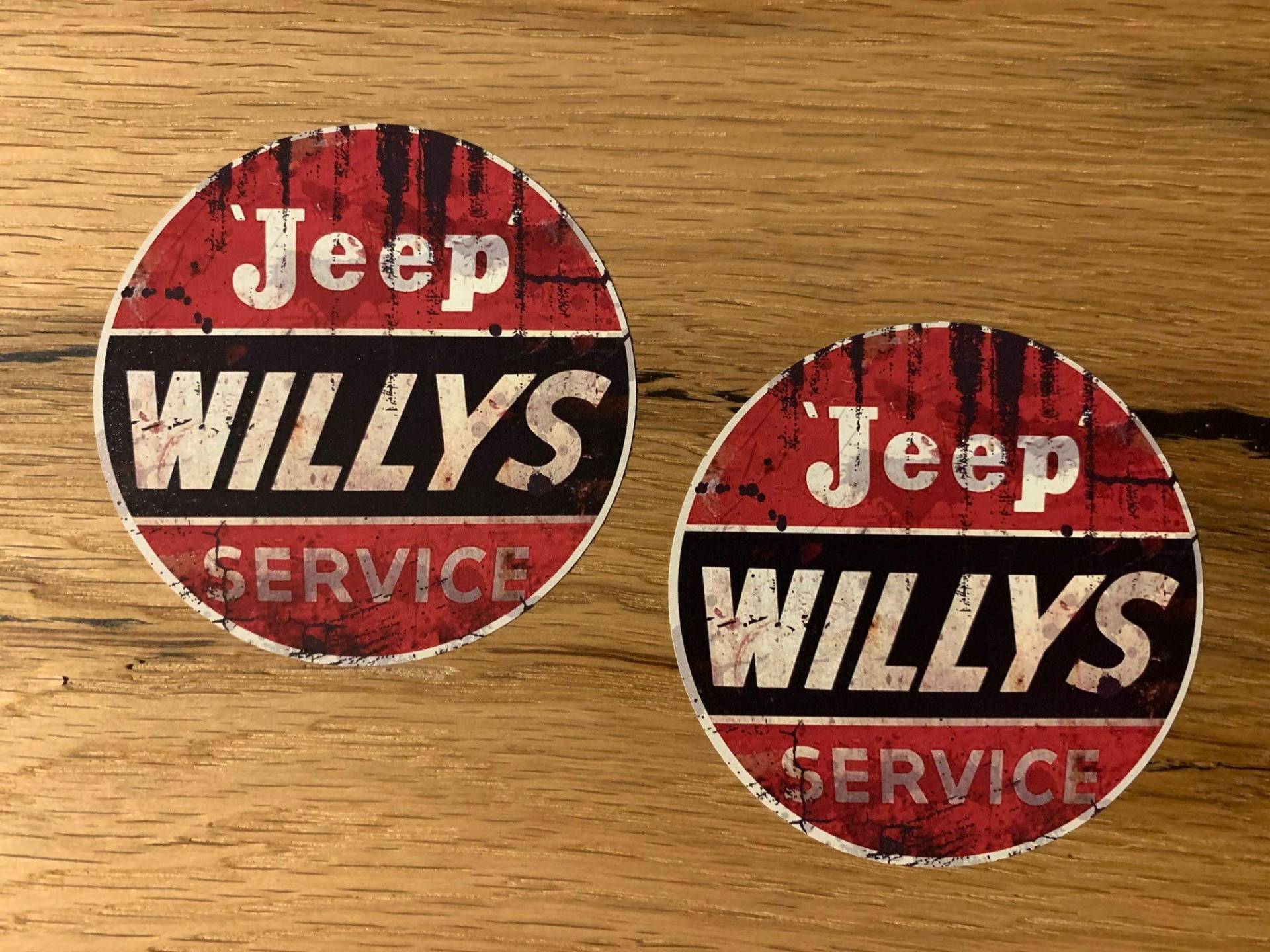#858 / 2X Vintage Aufkleber 8cm für Jeep Willys USA Offroad 4x4 Tuning Auto Geländewagen SUV Sticker von 24/7stickers