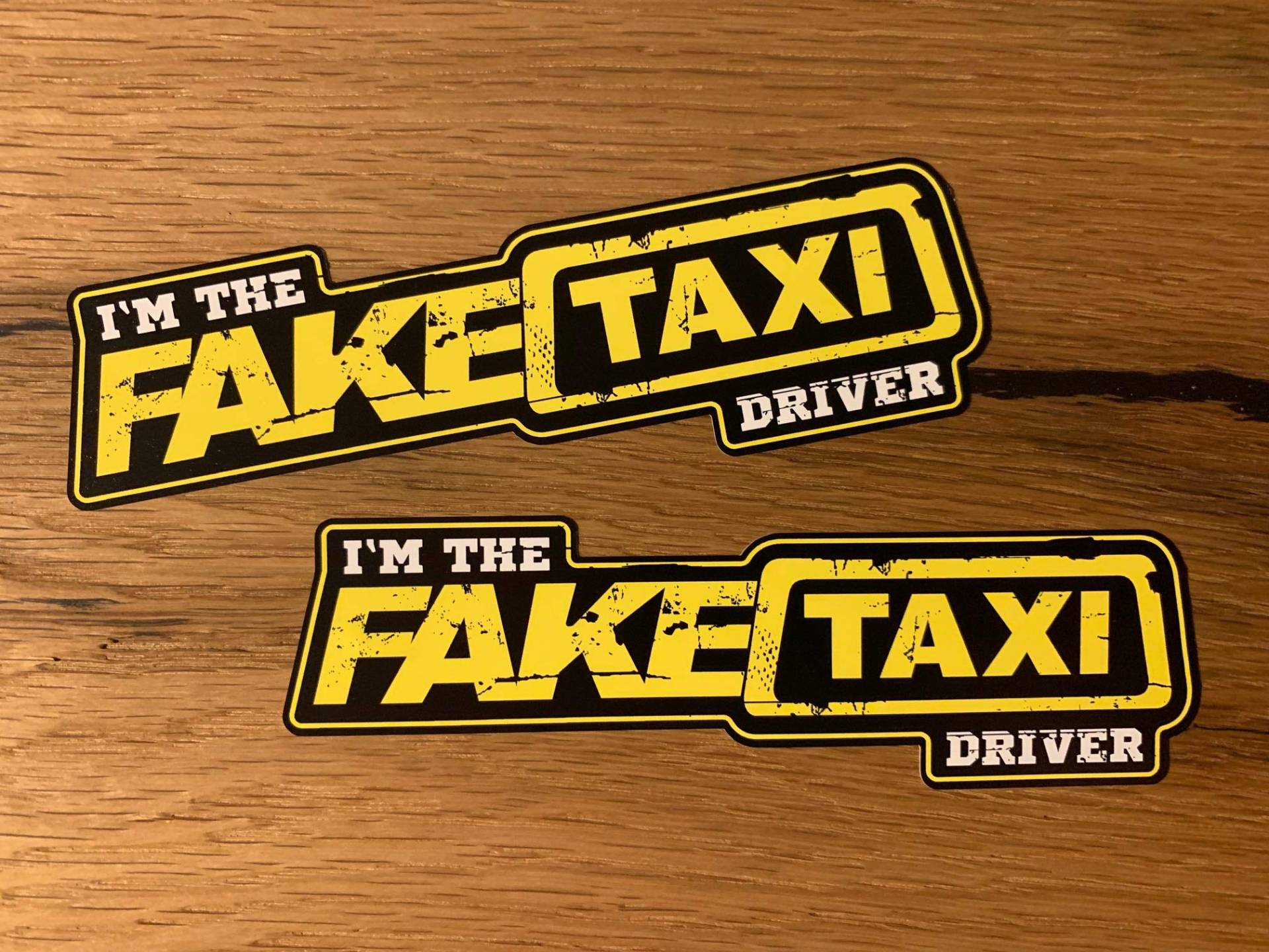 MG407 / 2X Fake Taxi Aufkleber 13x4cm Driver Auto Tuning Porn Fun Sticker Arride Low How Deep Scene Oldtimer Truck von 24/7stickers