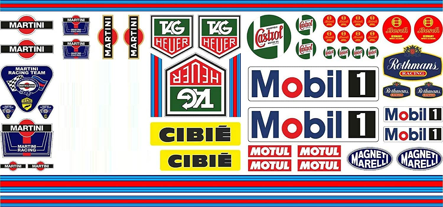 Modellbau Komplett Set Youngtimer Racing Oldschool Aufkleber Rennsport Sticker 1:24-1:18 von 24/7stickers