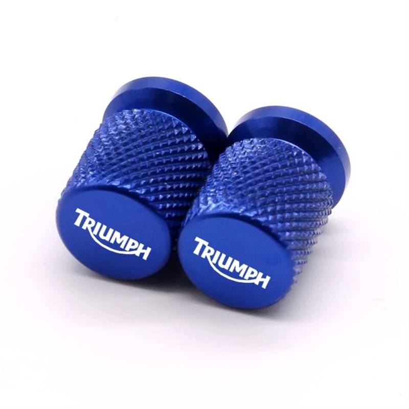 Motorrad Radreifen Ventilkappe, CNC Aluminiumschaft Luftanschluss Abdeckungsstecker Für Triumph Tiger 900/850 Street/Speed Triple Daytona 675 (Color : Blue) von 2Bird