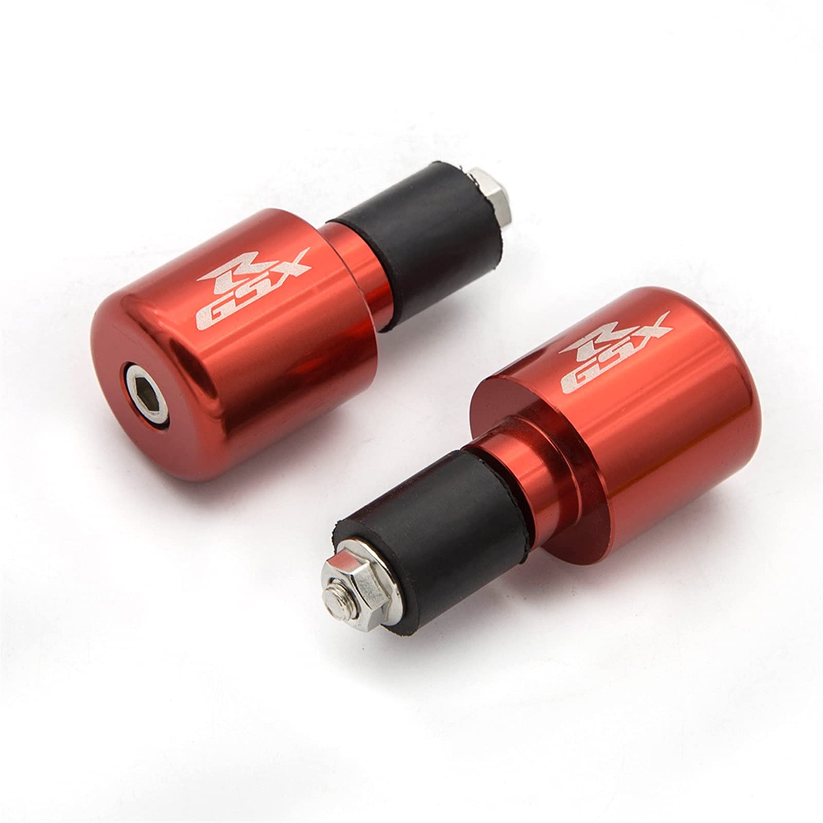 Motorrad Zubehör Lenkungsgegengewicht für Suzuki GSXR 600 750 1000 1100 Motorrad CNC Aluminium Griff Griffe Ende Griff BAR Cap End Plug Slider (Color : Red) von 2Bird