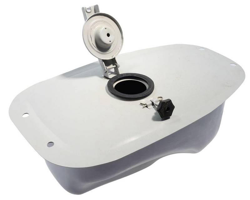 2EXTREME Benzintank Sprit Metall grau kompatibel mit Vespa VBB 150 PX80 100 125 150 200 Rally Sprint von 2EXTREME