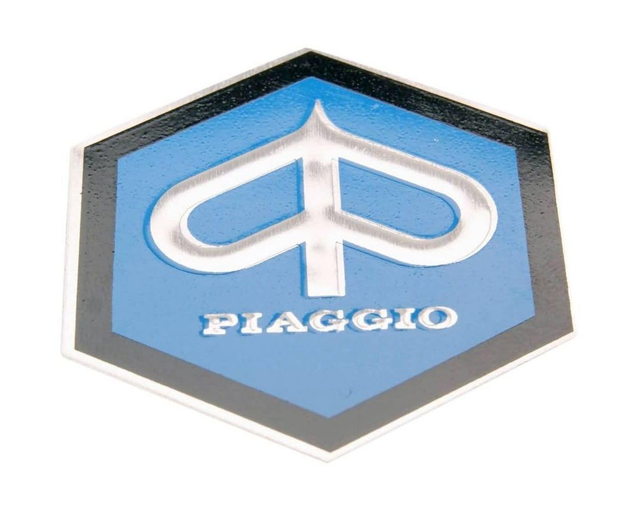 2EXTREME Emblem Piaggio zum Kleben 6-eckig 42mm glatt für Kaskade kompatibel für Vespa Sprint Veloce von 2EXTREME