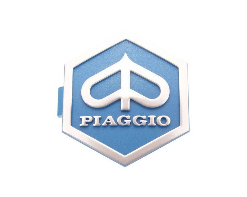 2EXTREME Emblem Piaggio zum Stecken 6-eckig 32x37mm 3D blau/Silber kompatibel für Piaggio Liberty 125 Sport von 2EXTREME