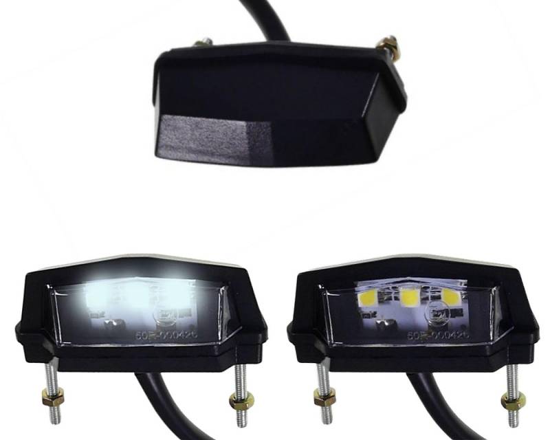 2EXTREME Universelle LED-Kennzeichenbeleuchtung 57x30x20mm – E-Geprüft, 12V, 3 LEDs, Schwarz, Wasserdicht – Einfach Montierbar für Auto, Motorrad, Quad, Roller, Mofa, Moped, E Scooter, ERoller von 2EXTREME