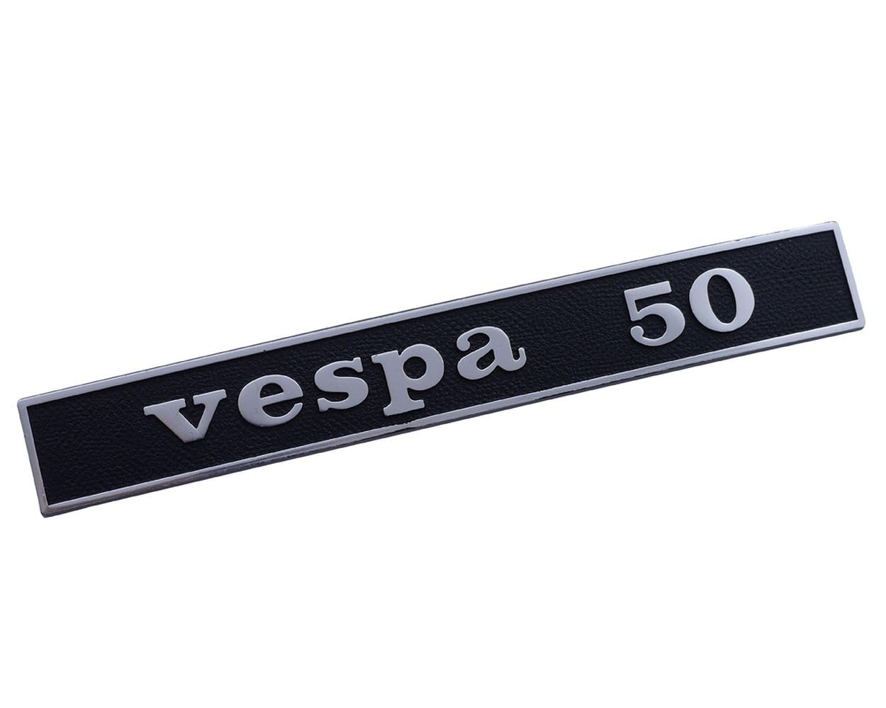 2EXTREME Schriftzug für Heck Vespa 50" schwarz/alu 132x17mm, 2 Pin von 2EXTREME