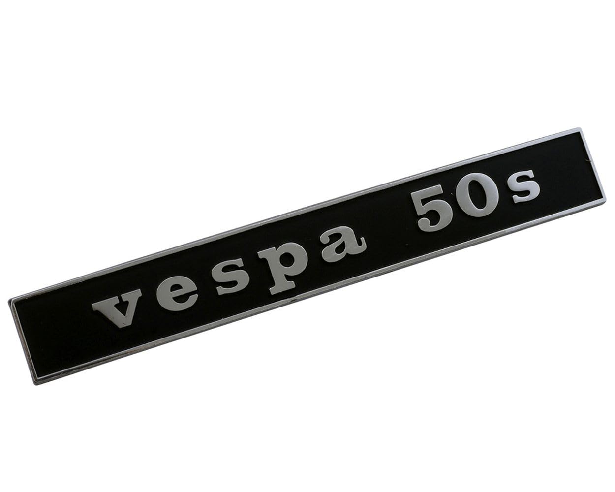 2EXTREME Schriftzug für Heck Vespa 50s schwarz/alu 132x17mm, 2 Pin von 2EXTREME