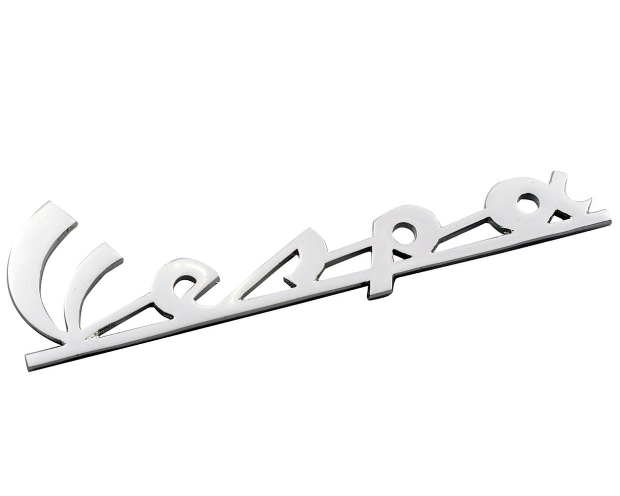 Schriftzug Emblem für Beinschild Vespa Chrom 120x35mm, 2 Pin von 2EXTREME