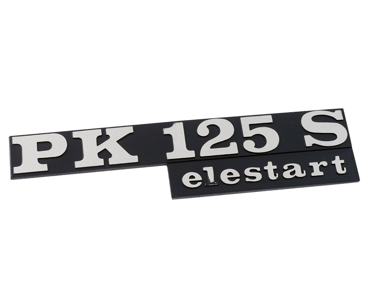 Schriftzug Emblem für Seitenhaube PK125S elestart schw/alu 135x32mm, 2 Pin von 2EXTREME