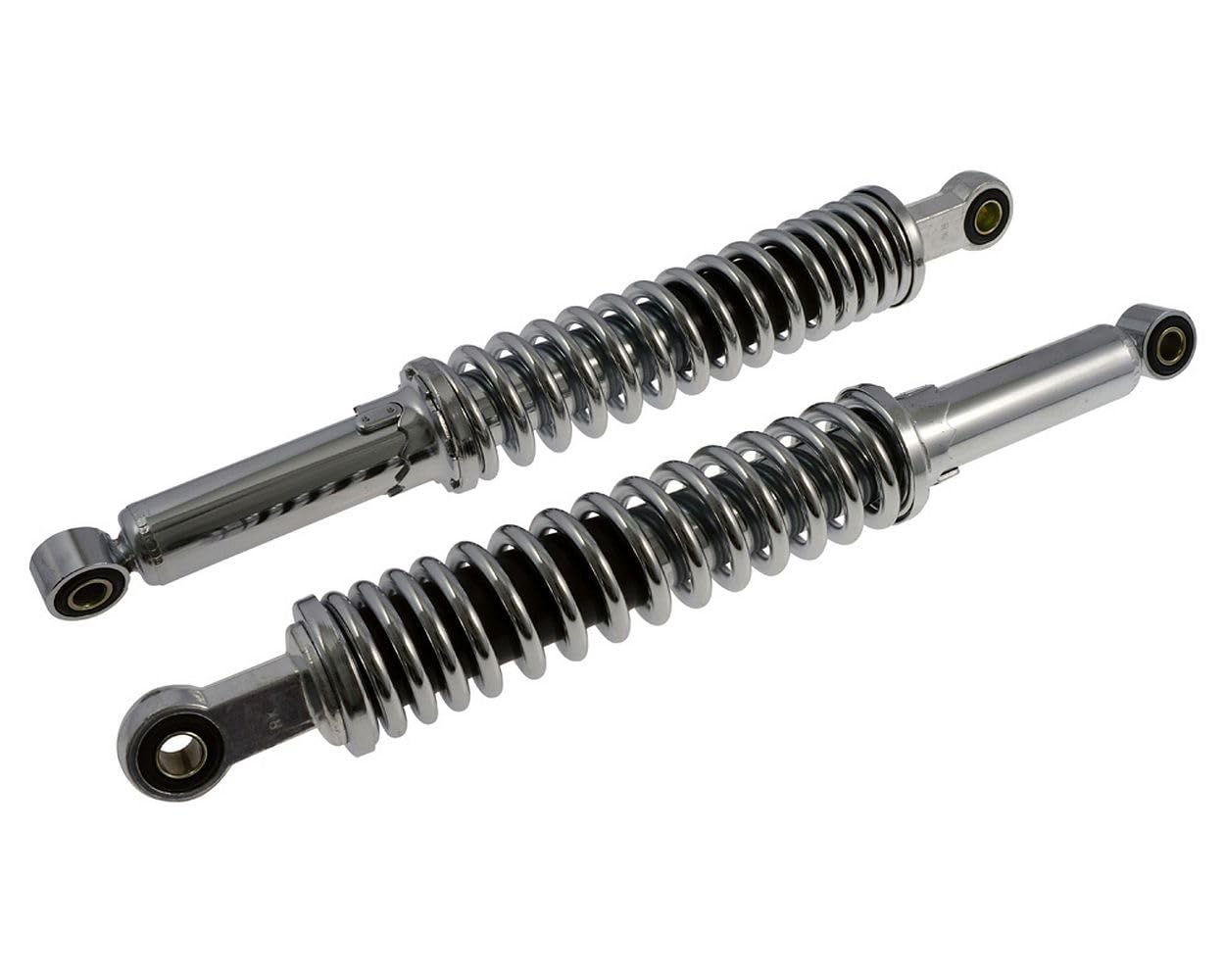 Stoßdämpfer 395 mm Chrom Set universal MT/MB Moped Stoßdämpfer 395 mm Chrom Set universal MT/MB Moped von 2EXTREME
