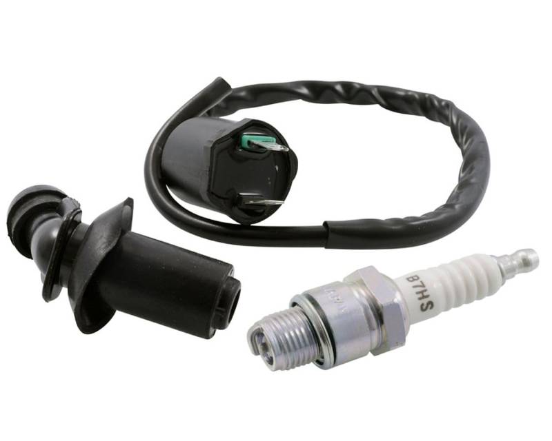 Zündspule + Zündkerze + Zündkerzenstecker kompatibel mit Speedfight 1 / 2 Vivacity Buxy von 2EXTREME