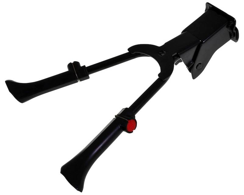 2EXTREME Zweibein-Ständer, Fahrradständer für City- und Trekkingräder, Zweibeinständer höhenverstellbar 26-28, Fahrrad Ständer, Doppelständer, Aluminium schwarz von 2EXTREME