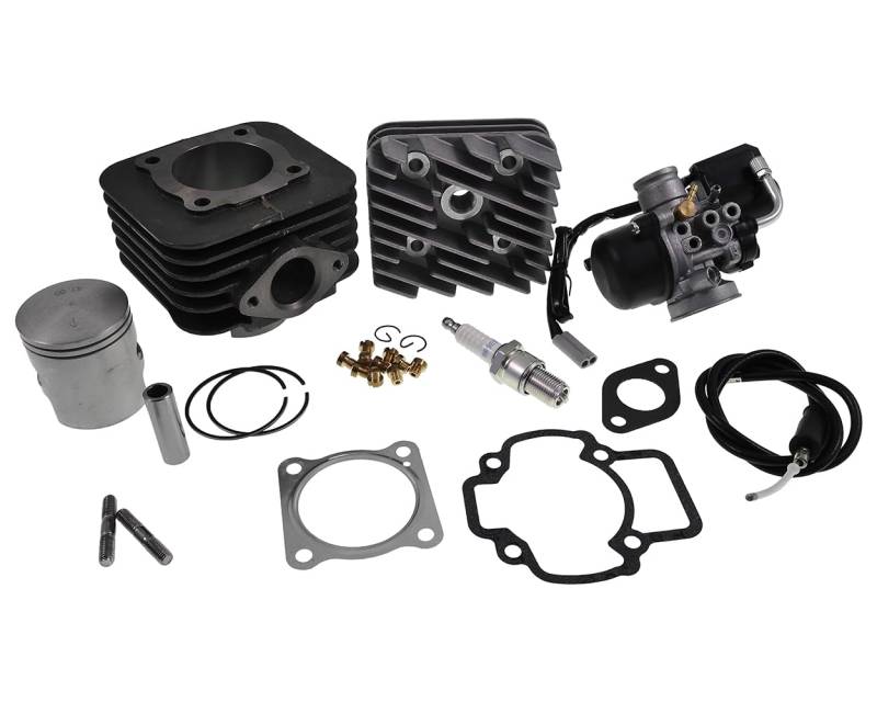 Zylinder kit Vergaser 17,5 Zündkerze kompatibel mit Piaggio NRG Sfera TPH ZIP DERBI Atlantis 50 von 2EXTREME