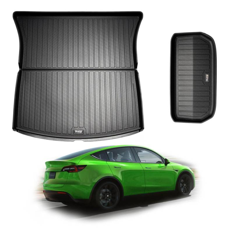 2befair Allwettermatten Kofferraumset Tesla Model Y – Made in Germany, Fußmatten für Kofferraum, Allwetter-Automatten im Set (2 Matten), nachhaltiges Zubehör von 2befair