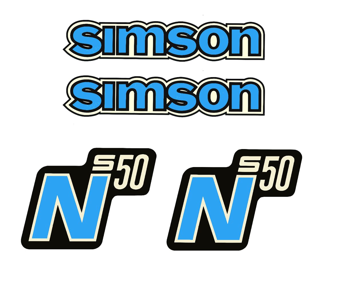 4 teiliger Dekorsatz Aufkleberset Simson S50 N von 2taktshop