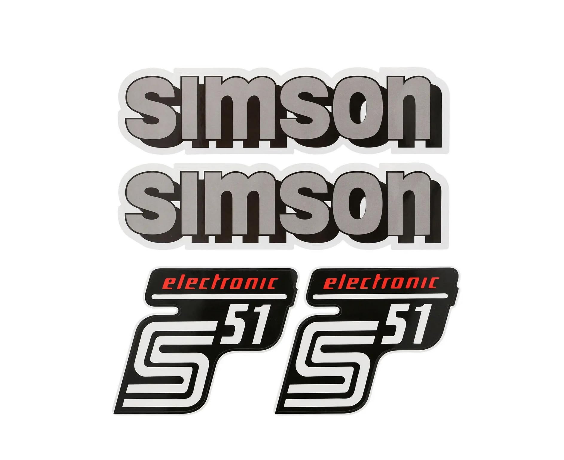 Dekorsatz GRAU Weiss Simson S51 Enduro Aufkleber Set Dekor Premium Retro DDR Dekorsatz GRAU Weiss Simson S51 Enduro Aufkleber Set Dekor Premium Retro DDR von 2taktshop