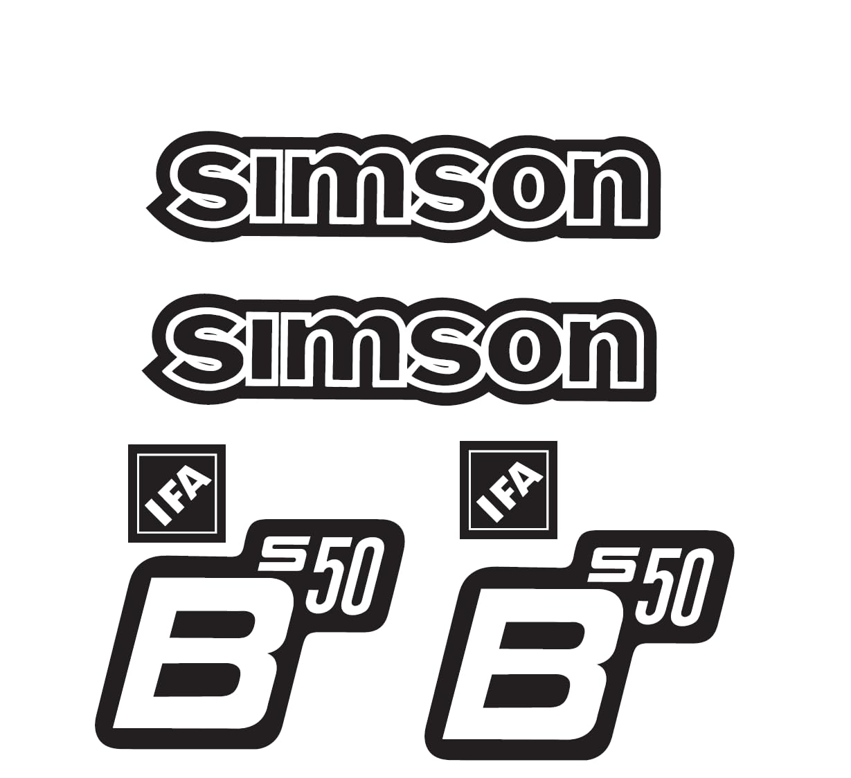 Simson S50B IFA Aufkleber Set Premium Retro DDR IFA Schwarz Weiss Alt von 2taktshop
