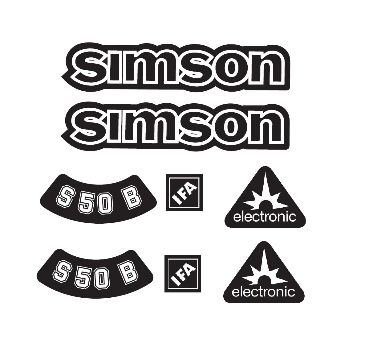 Simson S50B IFA Electronic Aufkleber Dekor Premium Retro Schwarz Weiss Dunkel Simson S50B IFA Electronic Aufkleber Dekor Premium Retro Schwarz Weiss Dunkel von 2taktshop
