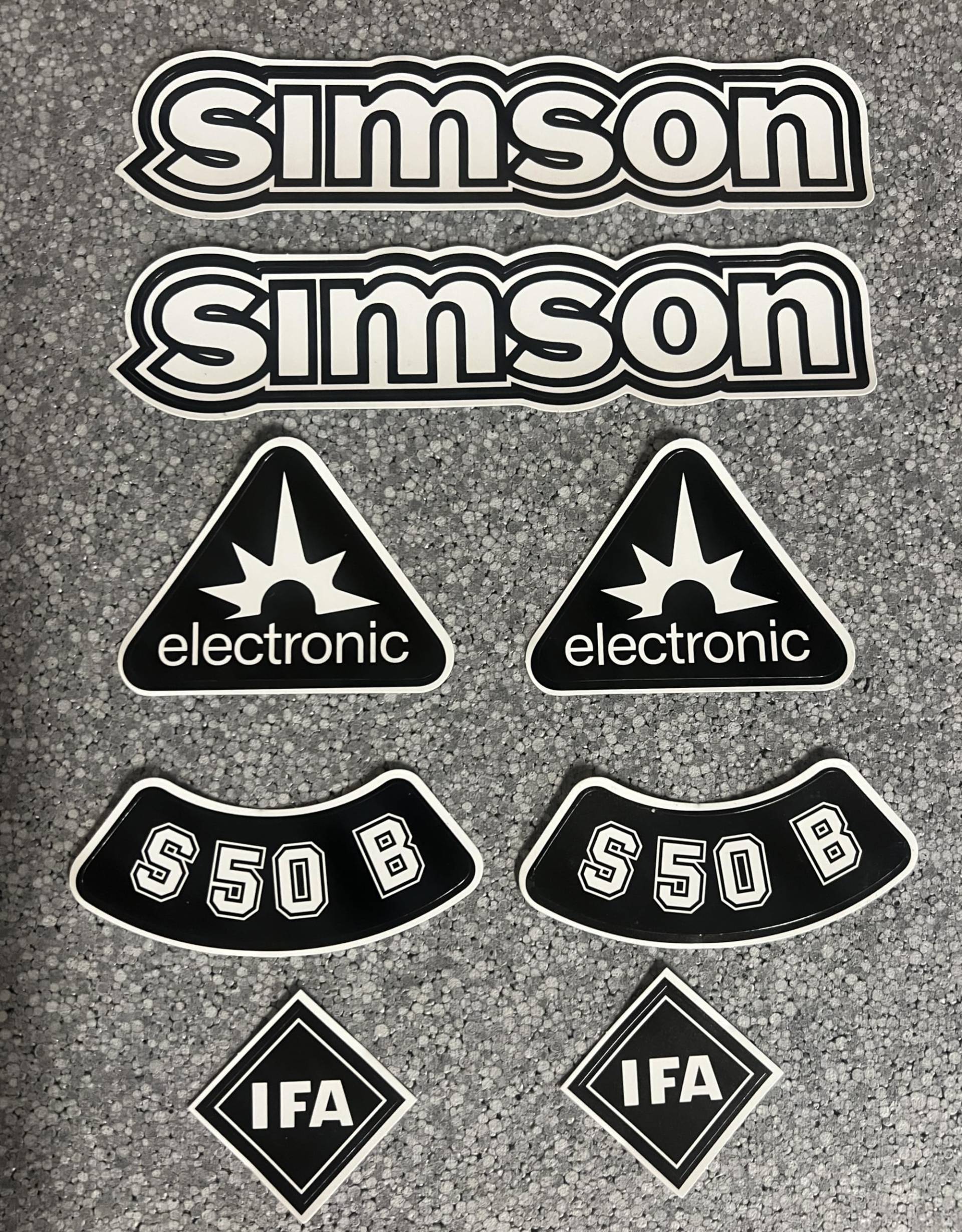 Simson S50B IFA Electronic Aufkleber Dekor Premium Retro Schwarz Weiss von 2taktshop