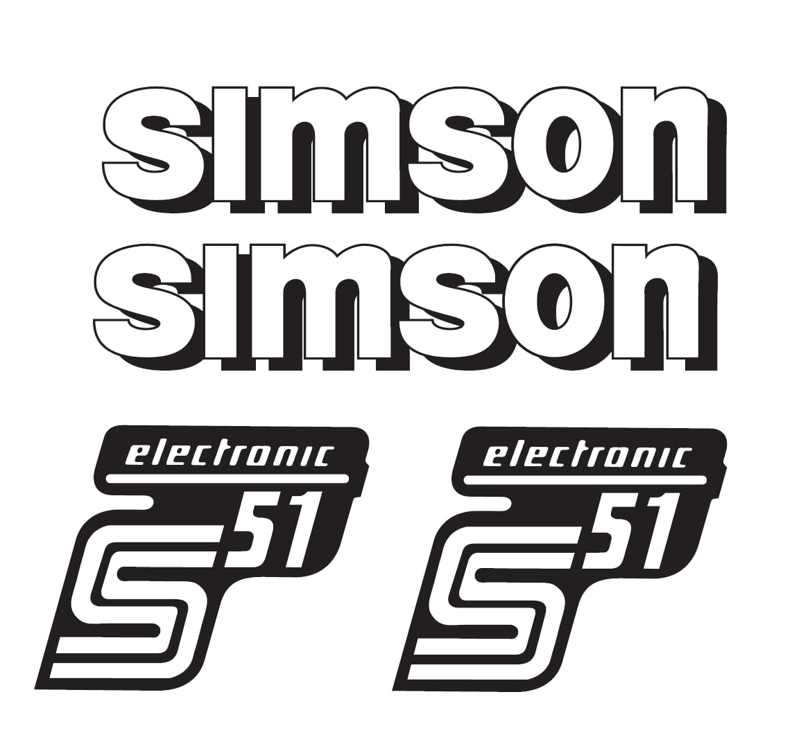 Simson S51 Electronic IFA Aufkleber Set Premium Retro DDR IFA Schwarz Weiss von 2taktshop