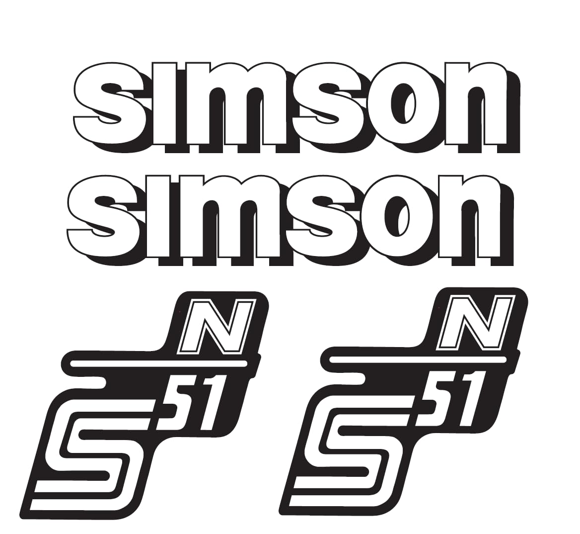 Simson S51 N IFA Aufkleber Set Premium Retro DDR IFA Schwarz Weiss Simson S51 N IFA Aufkleber Set Premium Retro DDR IFA Schwarz Weiss von 2taktshop