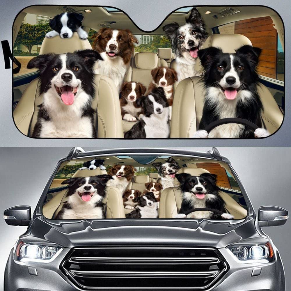 Frontscheibenabdeckung Faltbar Auto Windschutzscheiben Abdeckung Einfache Lagerung Auto Sonnenschutz Universal Für Lastwagen Sommer Border-Collie-Familie Am Steuer, Für M Frontscheibenabdeckung Faltbar Auto Windschutzscheiben Abdeckung Einfache Lagerung Auto Sonnenschutz Universal Für Lastwagen Sommer Border-Collie-Familie Am Steuer, Für M von 385