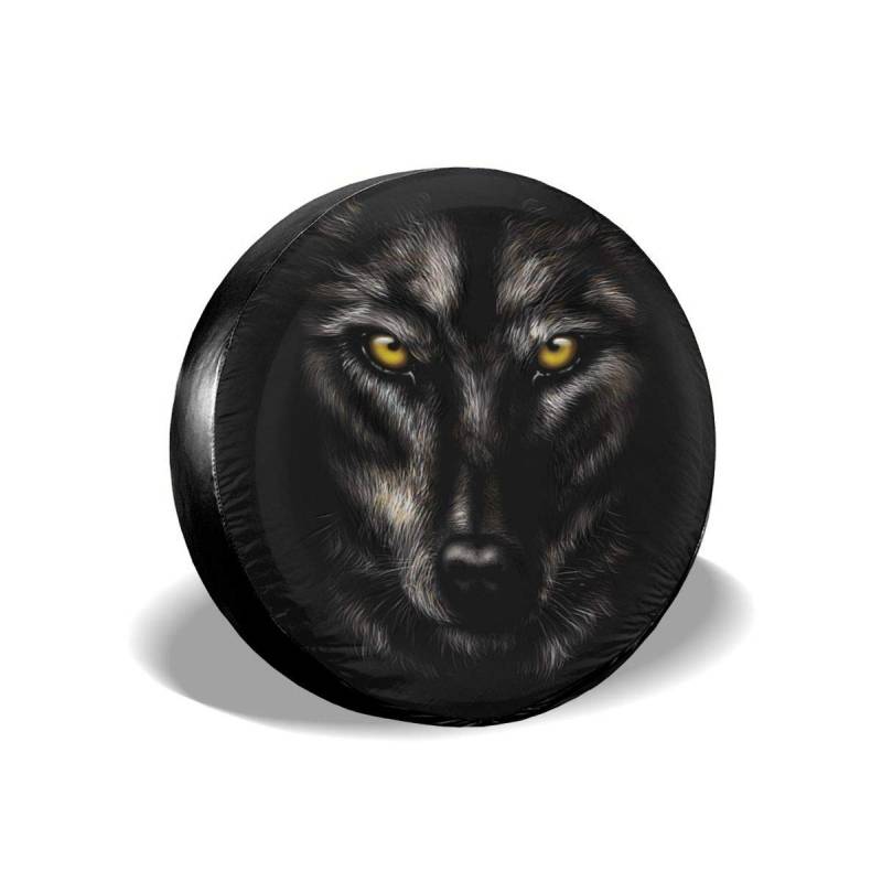 Reserveradabdeckung Schwarzer Wolf Die Reifencover Schmutzfest Radhülle Universale Rad Abdeckung, Für SUV, LKW, 15in von 385