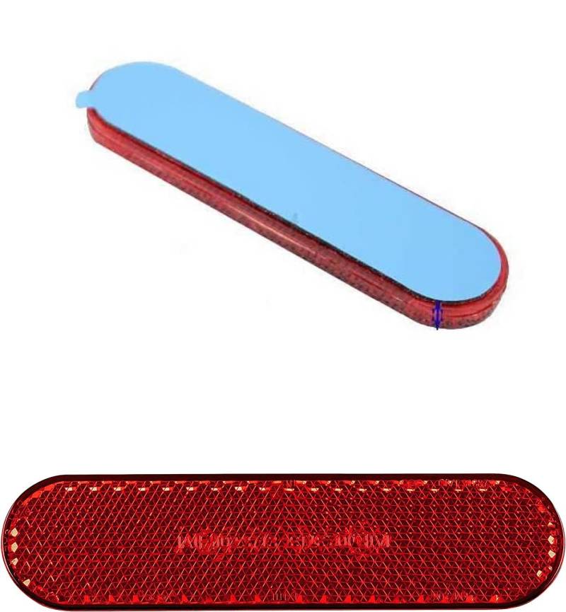 1x Mini Reflektor Rot (Breite ca 95 mm x Höhe 25 mm x Tiefe 10 mm) zum Kleben Rückstrahler mit Zulassung Passt für Kennzeichenhalter von 3D Carbon Design