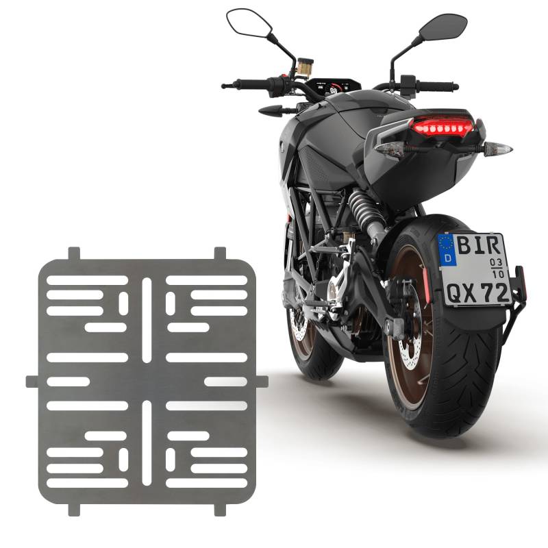 3D Carbon Design 1x Rahmenlos Edelstahl Kennzeichenhalter 180 X 200 mm / 0,8 mm dick Für Motorrad - Roller von 3D Carbon Design