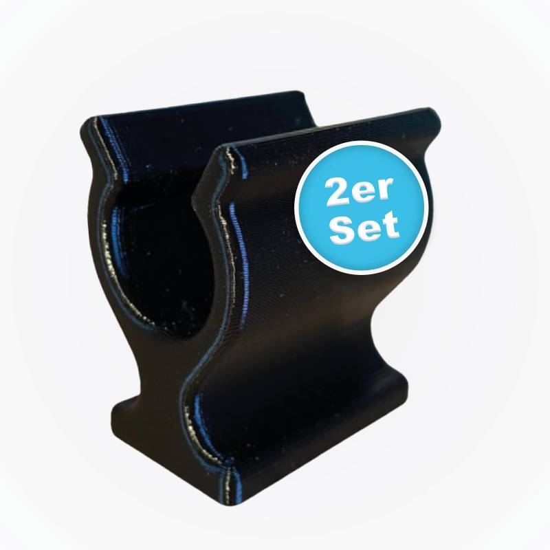 Halterungen passend für Markisenkurbel von Thule und Fiamma - 20 mm Durchmesser, 2er Set, Flexibel & Unzerstörbar, Einfache Montage mit Schrauben oder Klebeband - Made in Germany (Schwarz) von 3D-Druck Camper