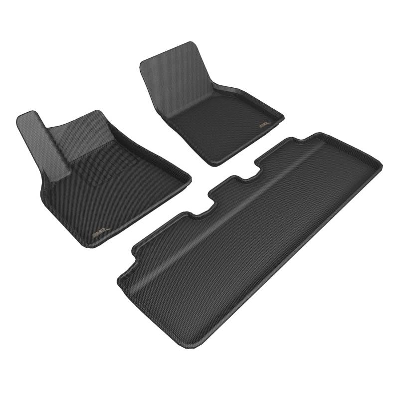 3D MAXpider Allwetter-Fußmatten für Tesla Model Y 5-Sitzer 2020 Passgenaue Automatten Bodeneinlagen, Kagu Serie (passt Nicht für 7-Sitzer) Schwarz von 3D MAXpider