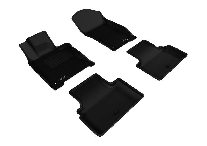3D MAXpider - L1IN01701509 Allwetter-Fußmatten für Infiniti Q50 Limousine 2014 2015 2016 2017 Custom Fit Auto Bodeneinlagen, Kagu Serie (1. & 2. Reihe, schwarz) von 3D MAXpider