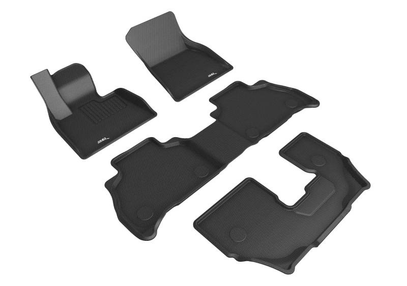 3D MAXpider Passgenaue Kagu Fußmatte (schwarz) für 2019–2023 BMW X7 (G07) 7-Passagier – 1. Reihe 2. Reihe 3. Reihe von 3D MAXpider