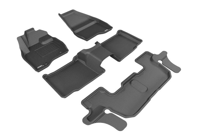3D MAXpider Passgenaue Kagu Fußmatte (schwarz) für Ford Explorer 2015–2016 – 1. Reihe, 2. Reihe, 3. Reihe von 3D MAXpider